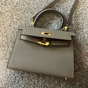 Cute little beige Hermes Kelly dupe